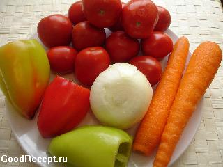 Салат из помидор, болгарского перца и моркови "Закуска"